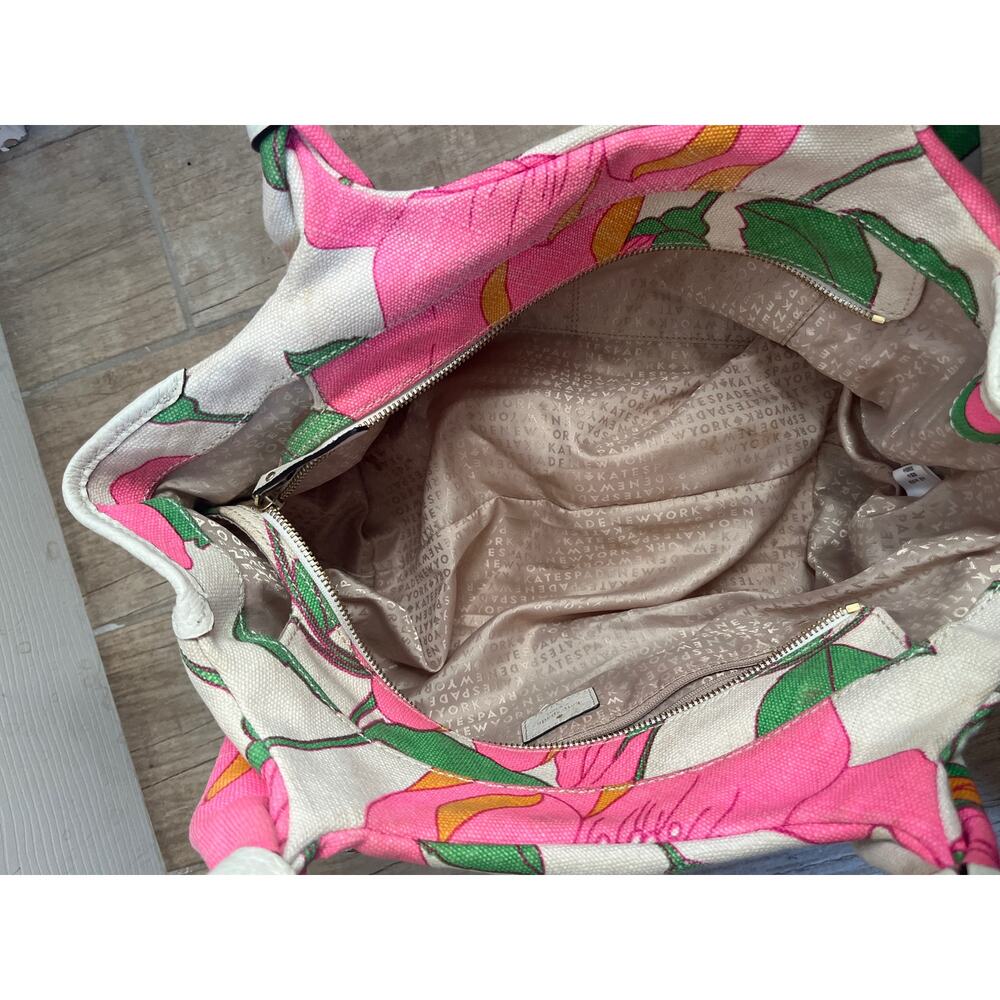 Kate Spade Rare Stevie High Falls Gulabi Floral Canvas Handbag- pls read desc - Picture 5 of 10